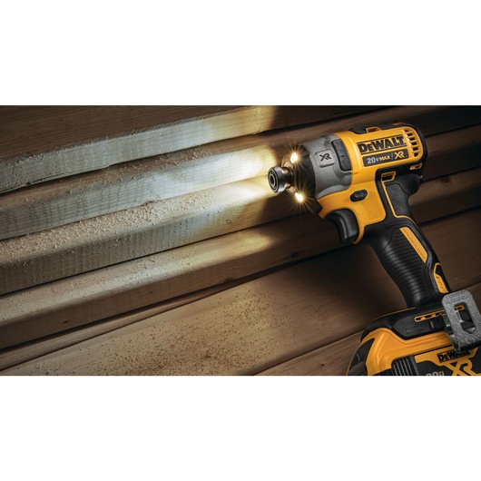 Three LED lights feature of XR 3-speed impact driver.